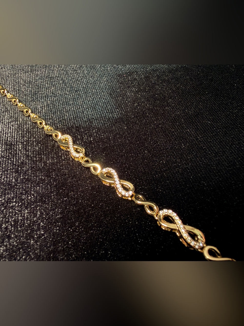 Infinity Link Bracelet Pavé AAA CZ 6.5-7-5in Lobster Clasp Brand New. Say I❤️U!